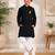 Boys black pure cotton onam special kurta pyjama set