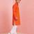 Boys orange pure cotton father's day kurta pyjama set