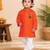 Boys orange pure cotton father's day kurta pyjama set