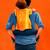Boys orange pure cotton father's day kurta pyjama set