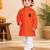 Boys orange pure cotton father's day kurta pyjama set