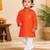Boys orange pure cotton father's day kurta pyjama set