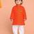 Boys orange pure cotton onam special kurta pyjama set
