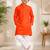 Boys orange pure cotton onam special kurta pyjama set