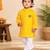 Boys yellow pure cotton father's day kurta pyjama set