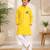 Boys yellow pure cotton father's day kurta pyjama set