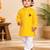 Boys yellow pure cotton father's day kurta pyjama set