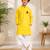 Boys yellow pure cotton father's day kurta pyjama set