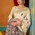 Off white cotton katha work & pum pum casual wear saree