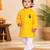 Boys yellow pure cotton father's day kurta pyjama set