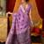 Lavender cotton katha work & pum pum casual wear saree