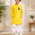 Boys yellow pure cotton father's day kurta pyjama set
