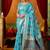 Sky blue cotton katha work & pum pum casual wear saree
