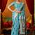 Sky blue cotton katha work & pum pum casual wear saree