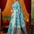Sky blue cotton katha work & pum pum casual wear saree