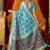 Sky blue cotton katha work & pum pum casual wear saree