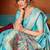 Sky blue cotton katha work & pum pum casual wear saree