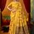 Yellow cotton katha work & pum pum casual wear saree