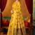 Yellow cotton katha work & pum pum casual wear saree