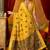 Yellow cotton katha work & pum pum casual wear saree