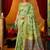 Pista cotton katha work & pum pum casual wear saree