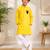 Boys yellow pure cotton father's day kurta pyjama set