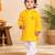 Boys yellow pure cotton father's day kurta pyjama set