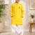 Boys yellow pure cotton father's day kurta pyjama set