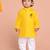 Boys yellow pure cotton onam special kurta pyjama set