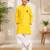 Boys yellow pure cotton onam special kurta pyjama set