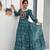 Navratri wear green color bandhni printed gamathi & mirror work long flared gown full stitched.
