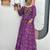 Navratri wear purple color bandhni printed gamathi & mirror work long flared gown full stitched.