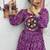 Navratri wear purple color bandhni printed gamathi & mirror work long flared gown full stitched.