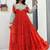 Navratri wear red color faux georgette  gamathi & kodi lace work long flared gown full stitched.