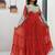 Navratri wear red color faux georgette  gamathi & kodi lace work long flared gown full stitched.
