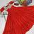 Navratri wear red color faux georgette  gamathi & kodi lace work long flared gown full stitched.