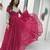 Navratri wear pink color faux georgette  gamathi & kodi lace work long flared gown full stitched.