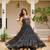 Navratri wear black color georgette bandhni print gamthi & mirror -codi lace work gown full stitched