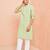 Boys green cotton jacquard kurta pyjama set