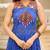 Navratri wear blue color georgette bandhni print gamthi & mirror -codi lace work gown full stitched