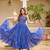 Navratri wear blue color georgette bandhni print gamthi & mirror -codi lace work gown full stitched