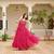 Navratri wear pink color georgette bandhni print gamthi & mirror -codi lace work gown full stitched