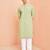 Boys green cotton jacquard kurta pyjama set
