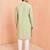 Boys green cotton jacquard kurta pyjama set
