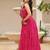 Navratri wear pink color georgette bandhni print gamthi & mirror -codi lace work gown full stitched