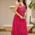 Navratri wear pink color georgette bandhni print gamthi & mirror -codi lace work gown full stitched