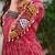 Navratri wear pink color georgette bandhni print gamthi & mirror -codi lace work gown full stitched