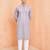 Boys grey cotton jacquard kurta pyjama set