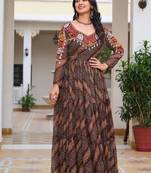 Navratri wear multi color georgette bandhni print gamthi & mirror -codi lace work gown full stitched