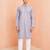 Boys grey cotton jacquard kurta pyjama set